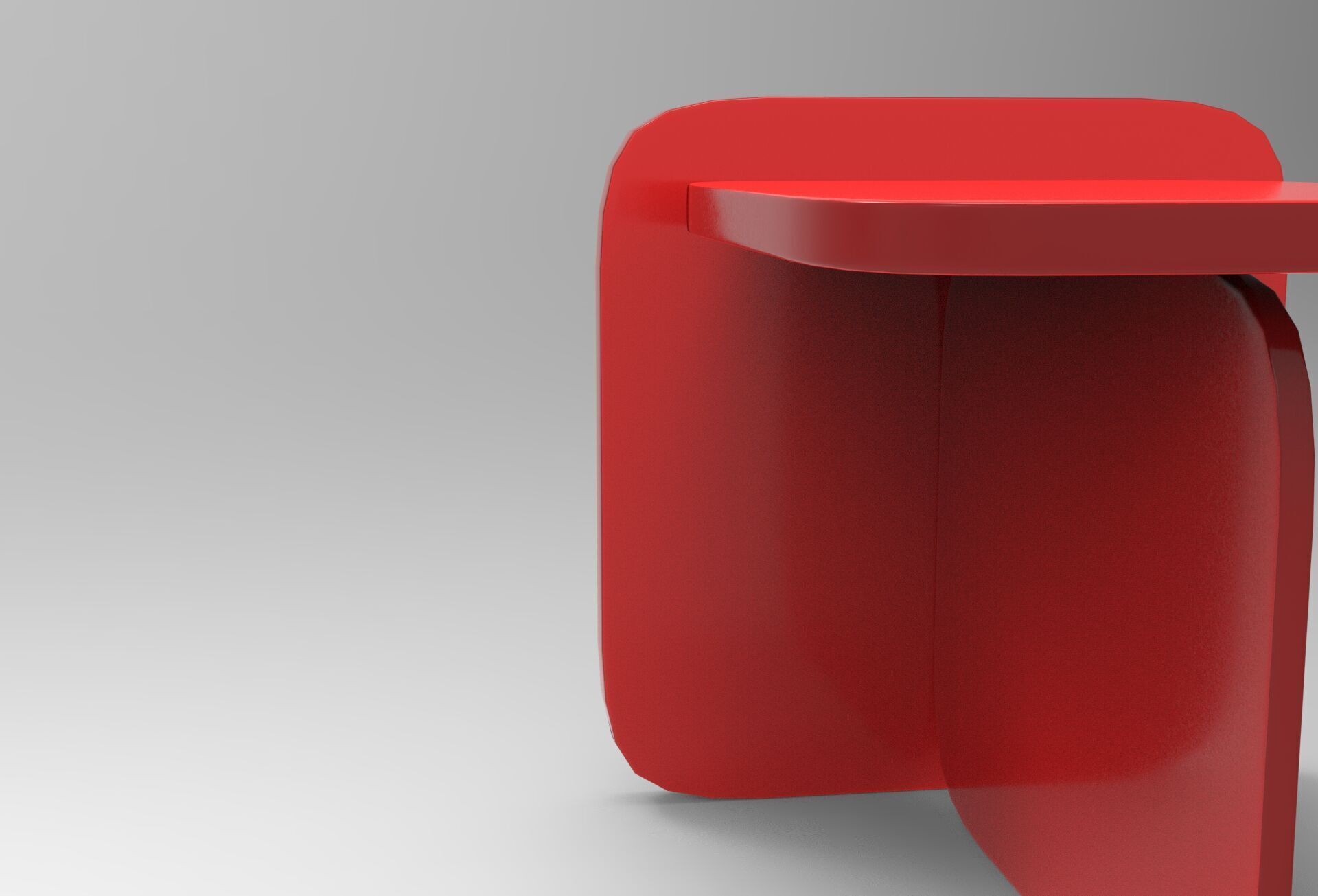 Squ Side Table Low-poly 3D model_3