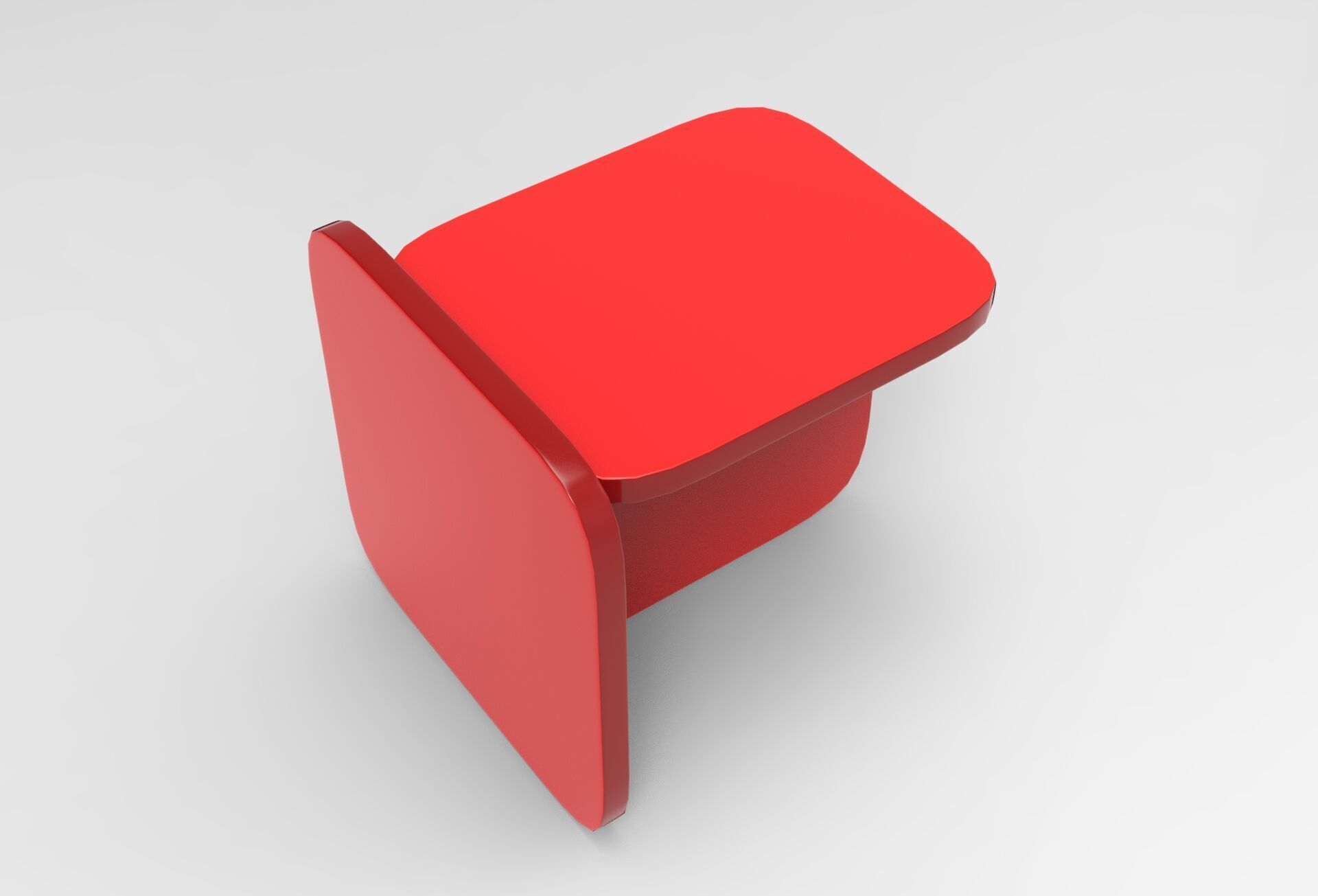 Squ Side Table Low-poly 3D model_1