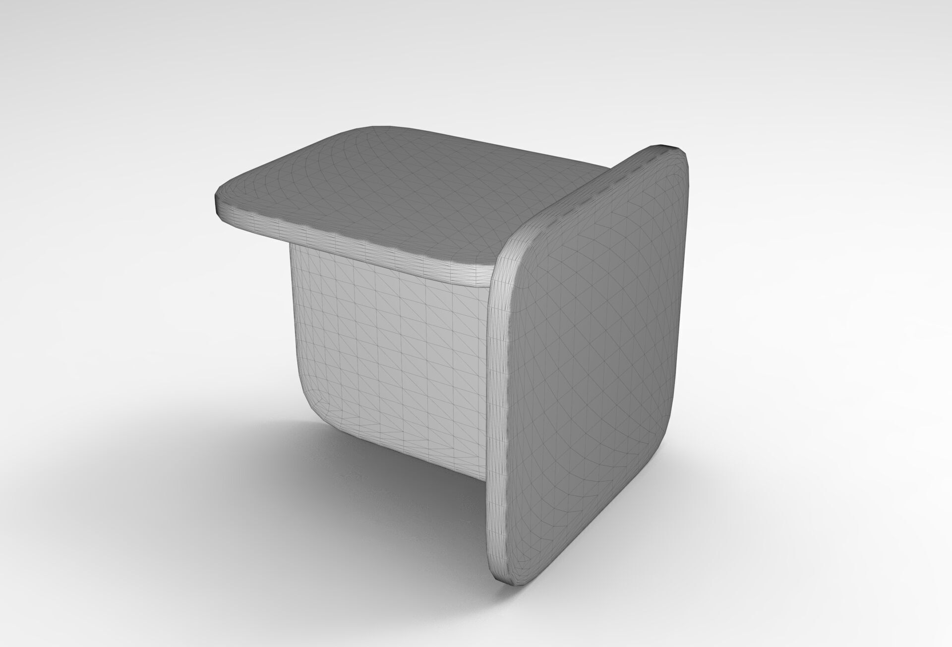 Squ Side Table Low-poly 3D model_5