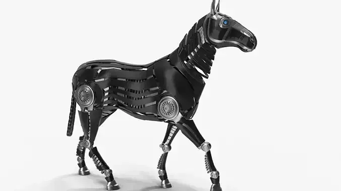 Robot horse walks 3D model