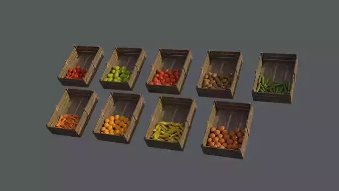 Medieval Shop Food Low-poly 3D model