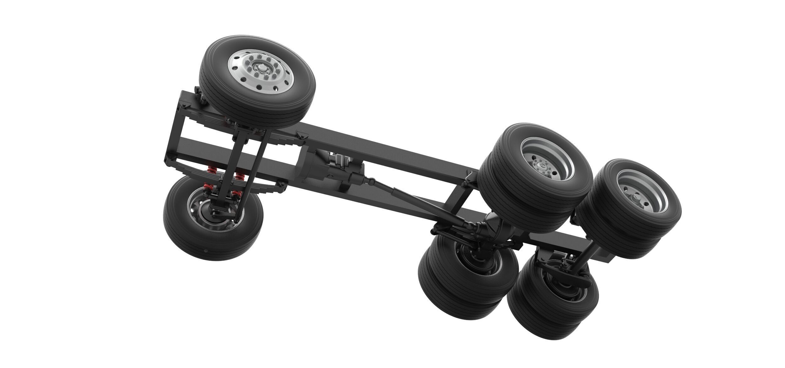 Chassis of Vintage GATR Racing Semi truck V3 Scale 1 to 25 3D print model_2