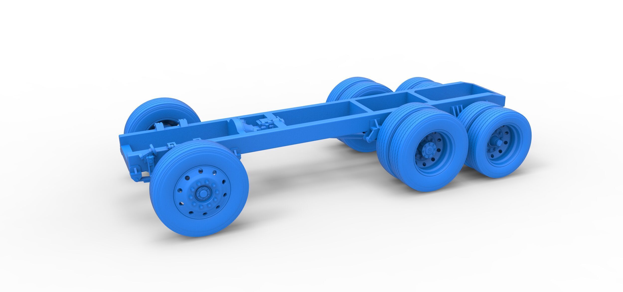 Chassis of Vintage GATR Racing Semi truck V3 Scale 1 to 25 3D print model_23