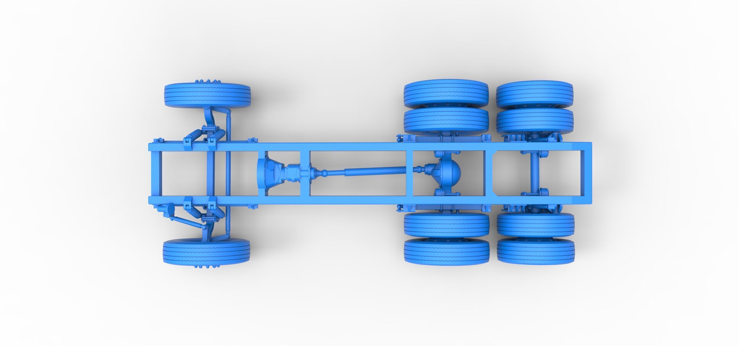 Chassis of Vintage GATR Racing Semi truck V3 Scale 1 to 25 3D print model_32