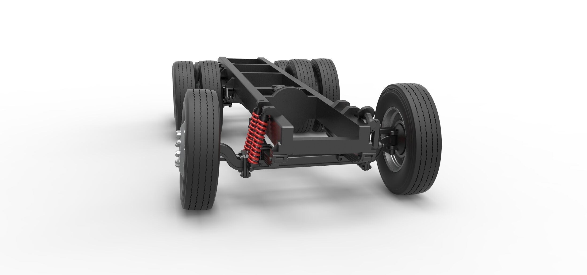 Chassis of Vintage GATR Racing Semi truck V3 Scale 1 to 25 3D print model_22