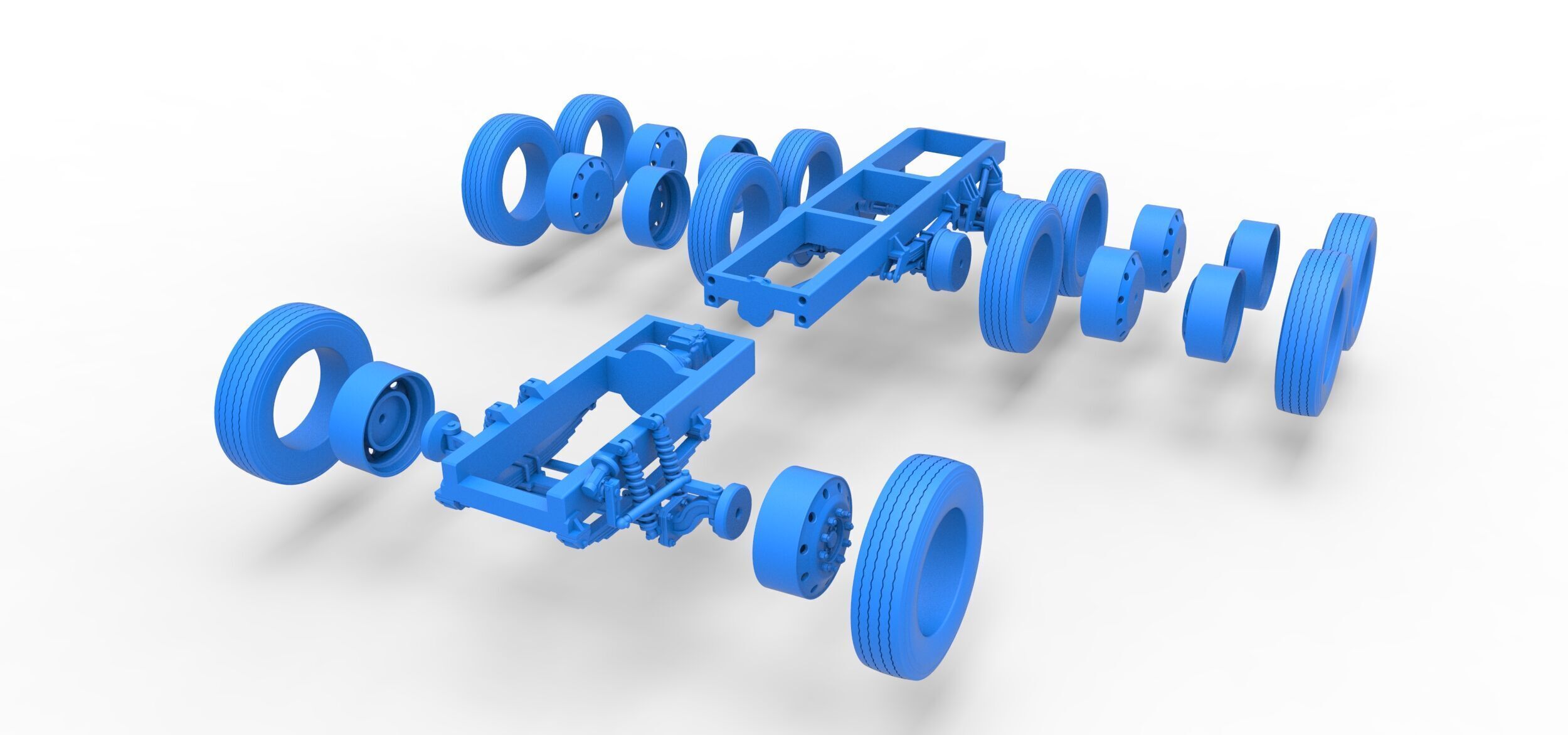 Chassis of Vintage GATR Racing Semi truck V3 Scale 1 to 25 3D print model_45