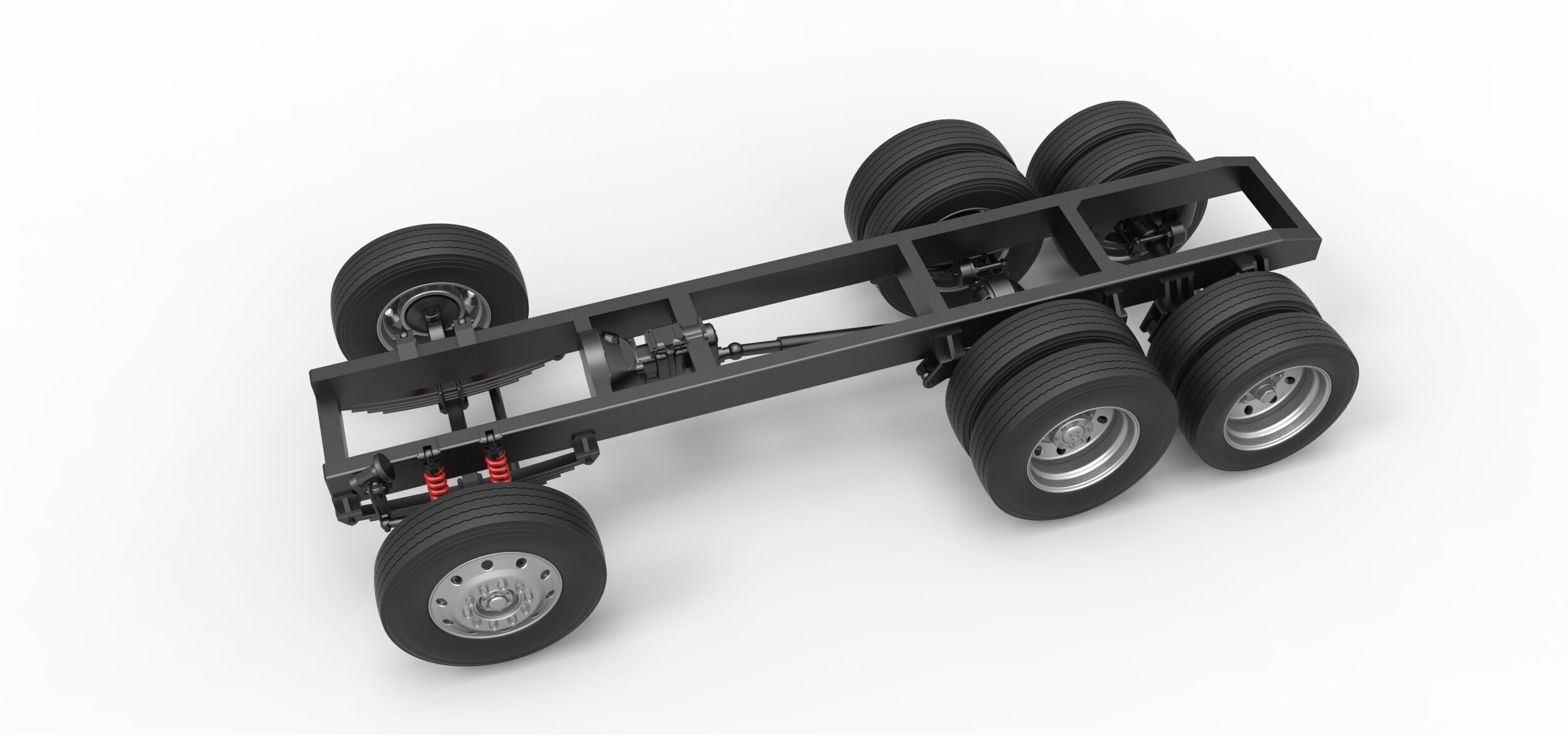 Chassis of Vintage GATR Racing Semi truck V3 Scale 1 to 25 3D print model_3