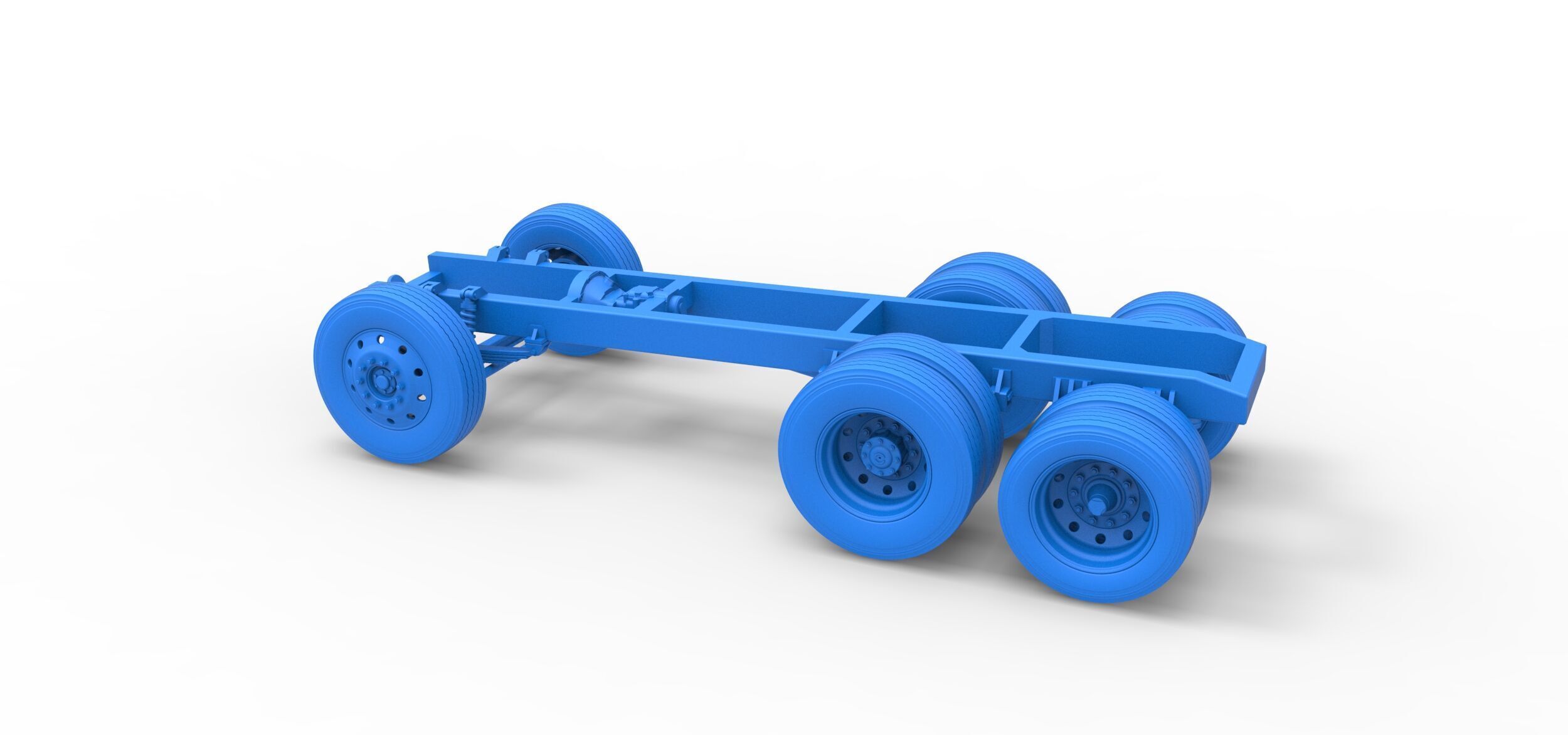 Chassis of Vintage GATR Racing Semi truck V3 Scale 1 to 25 3D print model_33