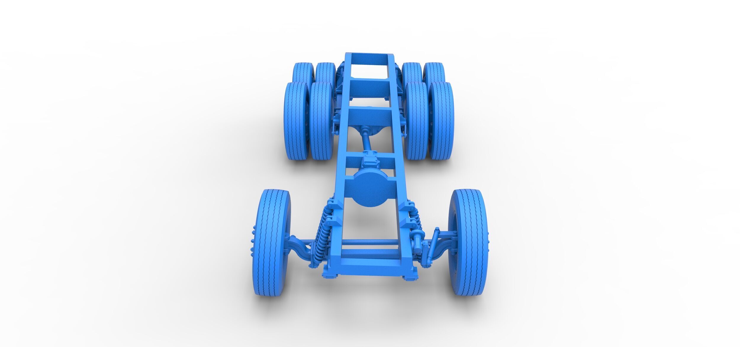 Chassis of Vintage GATR Racing Semi truck V3 Scale 1 to 25 3D print model_29