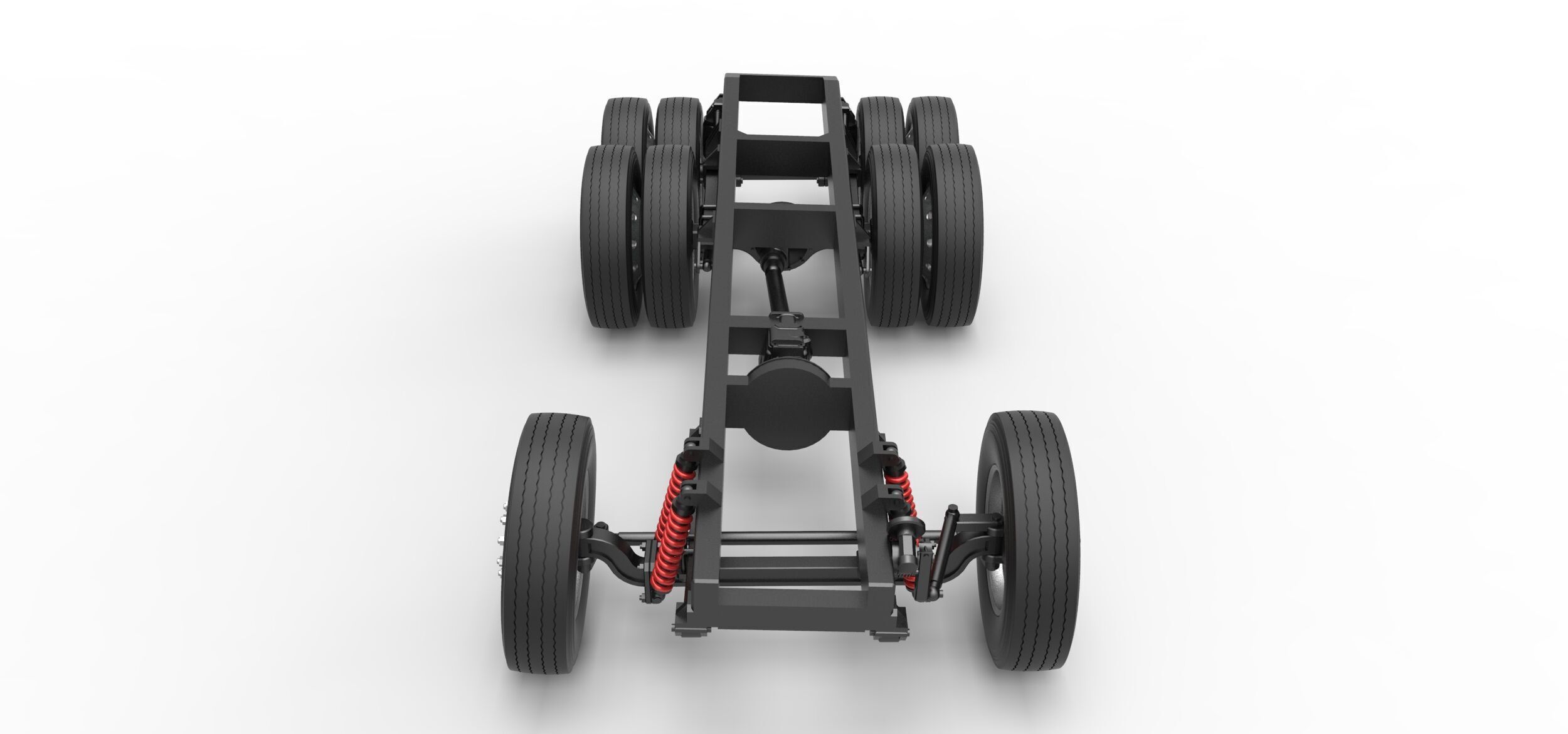 Chassis of Vintage GATR Racing Semi truck V3 Scale 1 to 25 3D print model_7