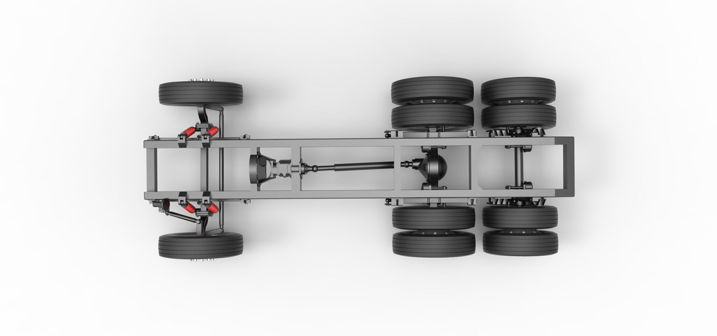 Chassis of Vintage GATR Racing Semi truck V3 Scale 1 to 25 3D print model_10