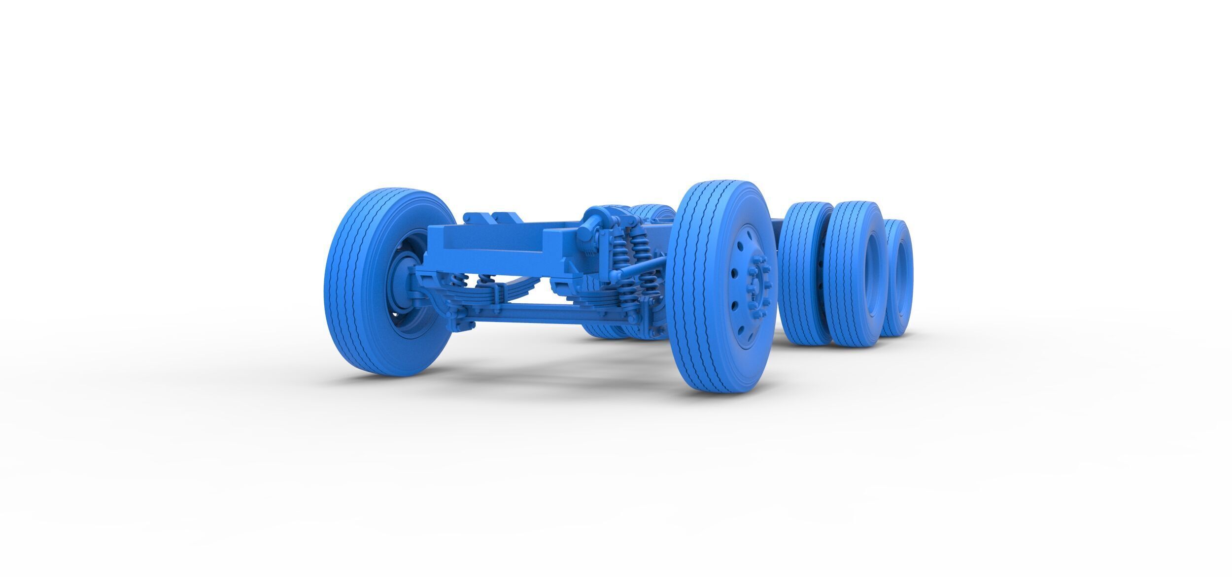 Chassis of Vintage GATR Racing Semi truck V3 Scale 1 to 25 3D print model_27