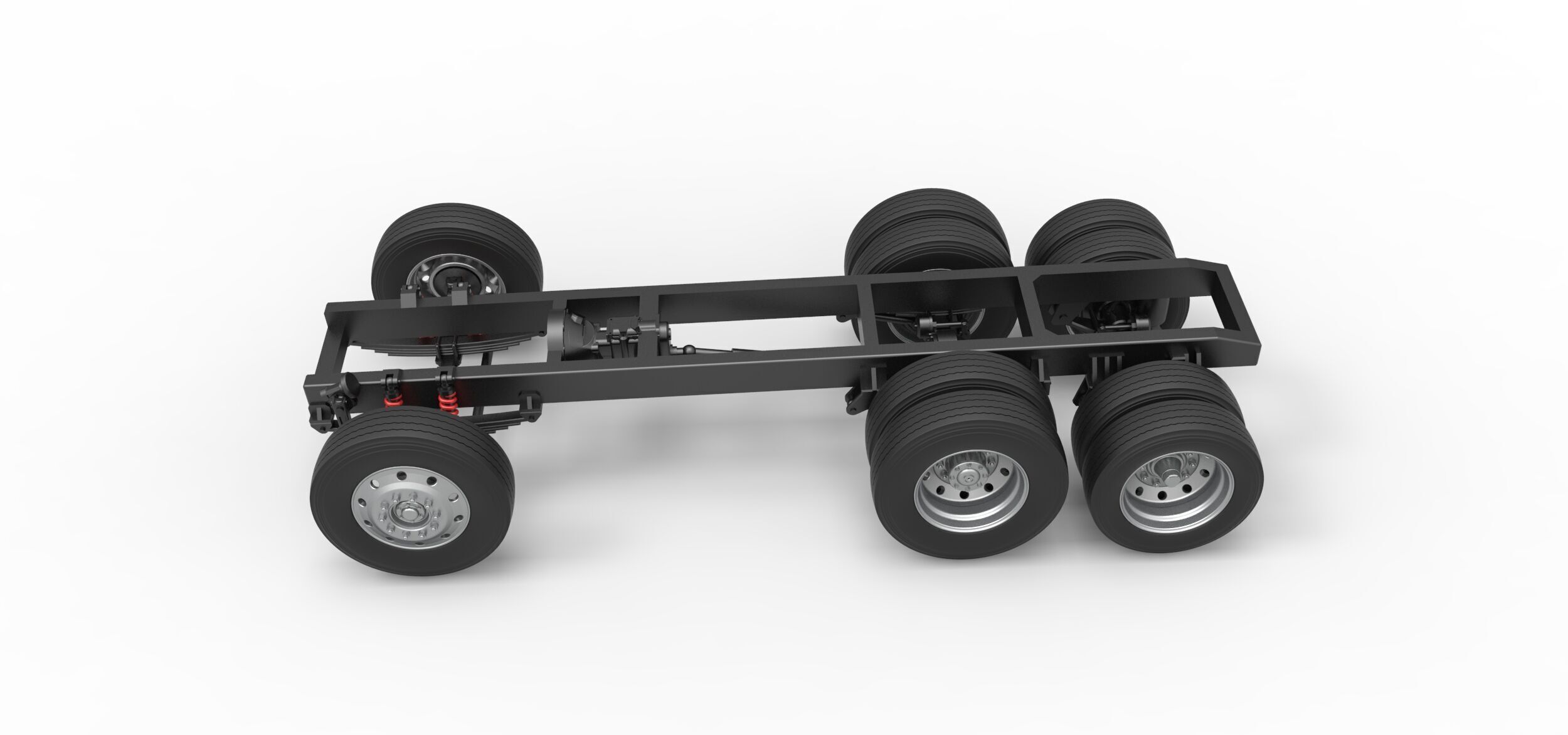 Chassis of Vintage GATR Racing Semi truck V3 Scale 1 to 25 3D print model_9