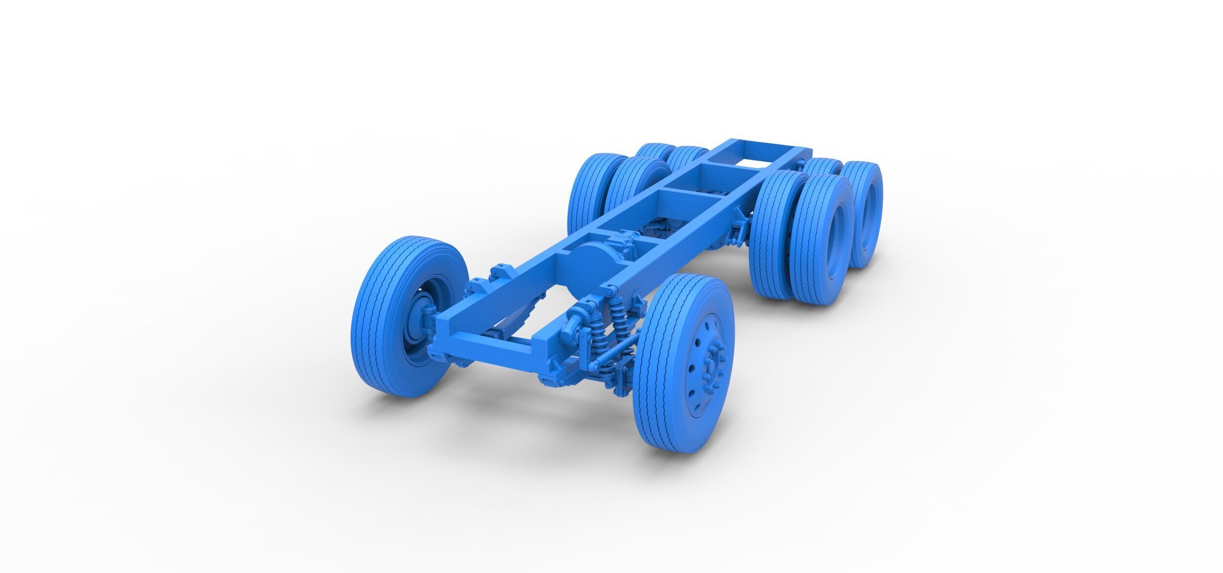 Chassis of Vintage GATR Racing Semi truck V3 Scale 1 to 25 3D print model_26