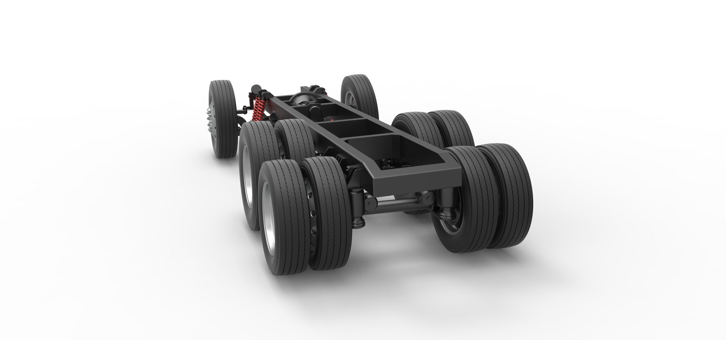 Chassis of Vintage GATR Racing Semi truck V3 Scale 1 to 25 3D print model_13