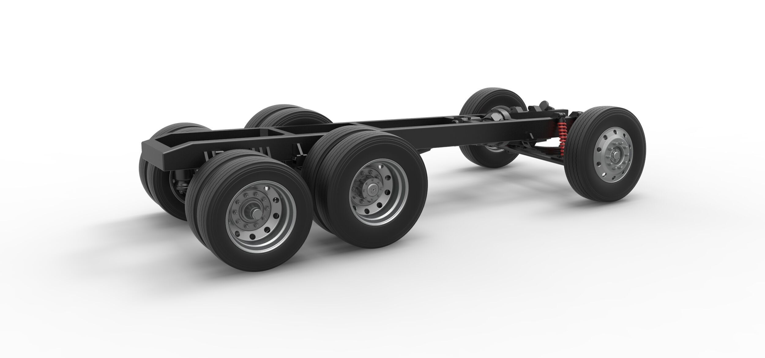 Chassis of Vintage GATR Racing Semi truck V3 Scale 1 to 25 3D print model_18