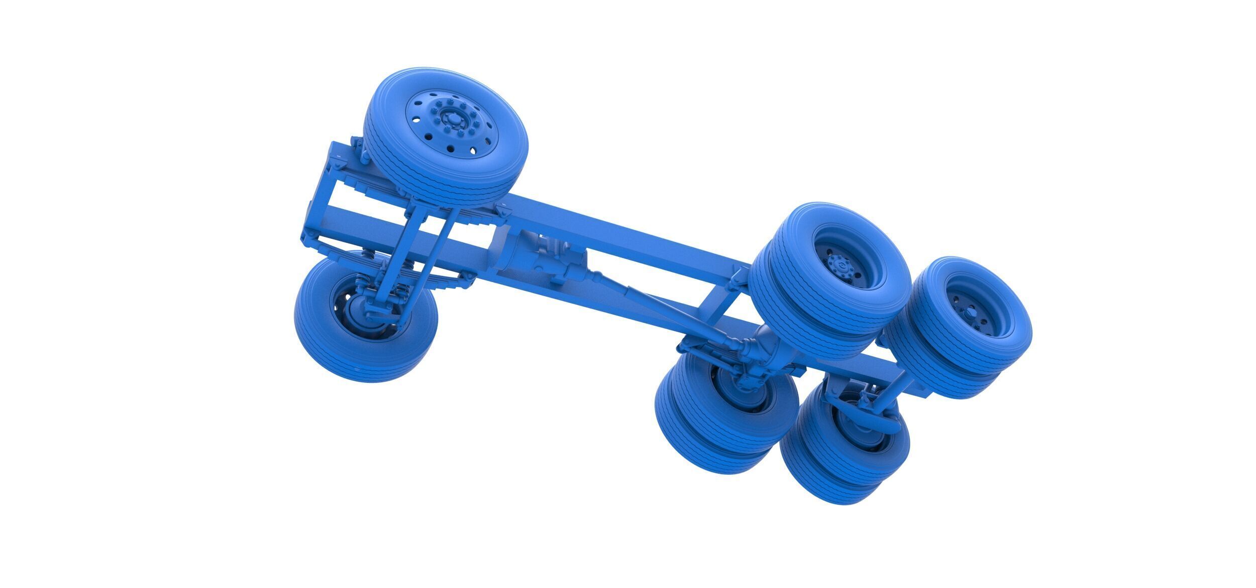 Chassis of Vintage GATR Racing Semi truck V3 Scale 1 to 25 3D print model_24