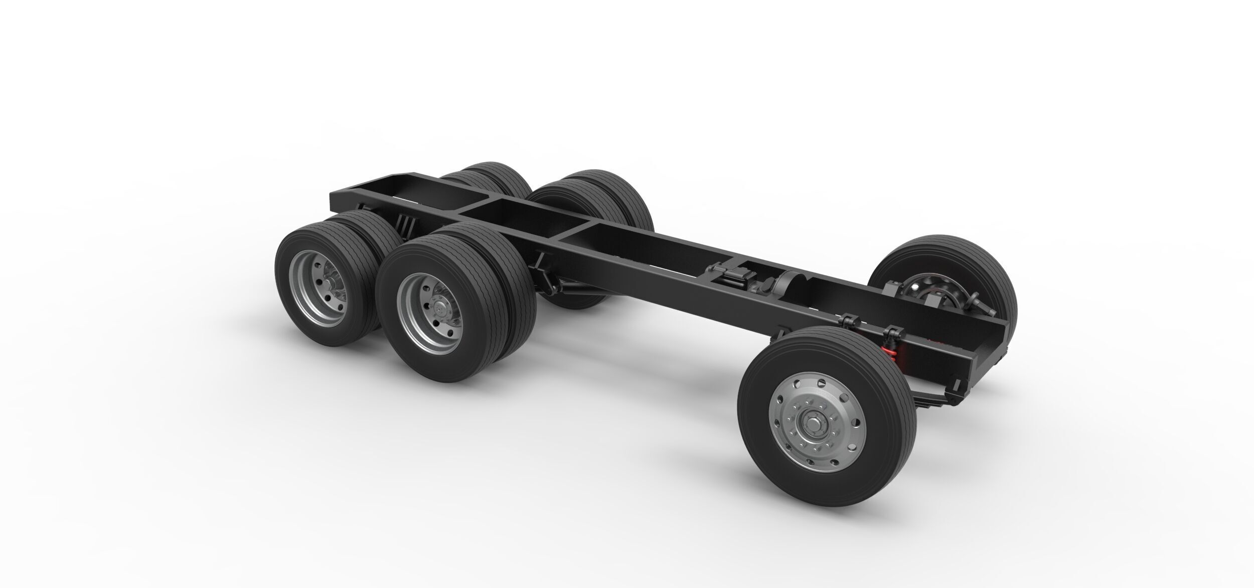 Chassis of Vintage GATR Racing Semi truck V3 Scale 1 to 25 3D print model_21