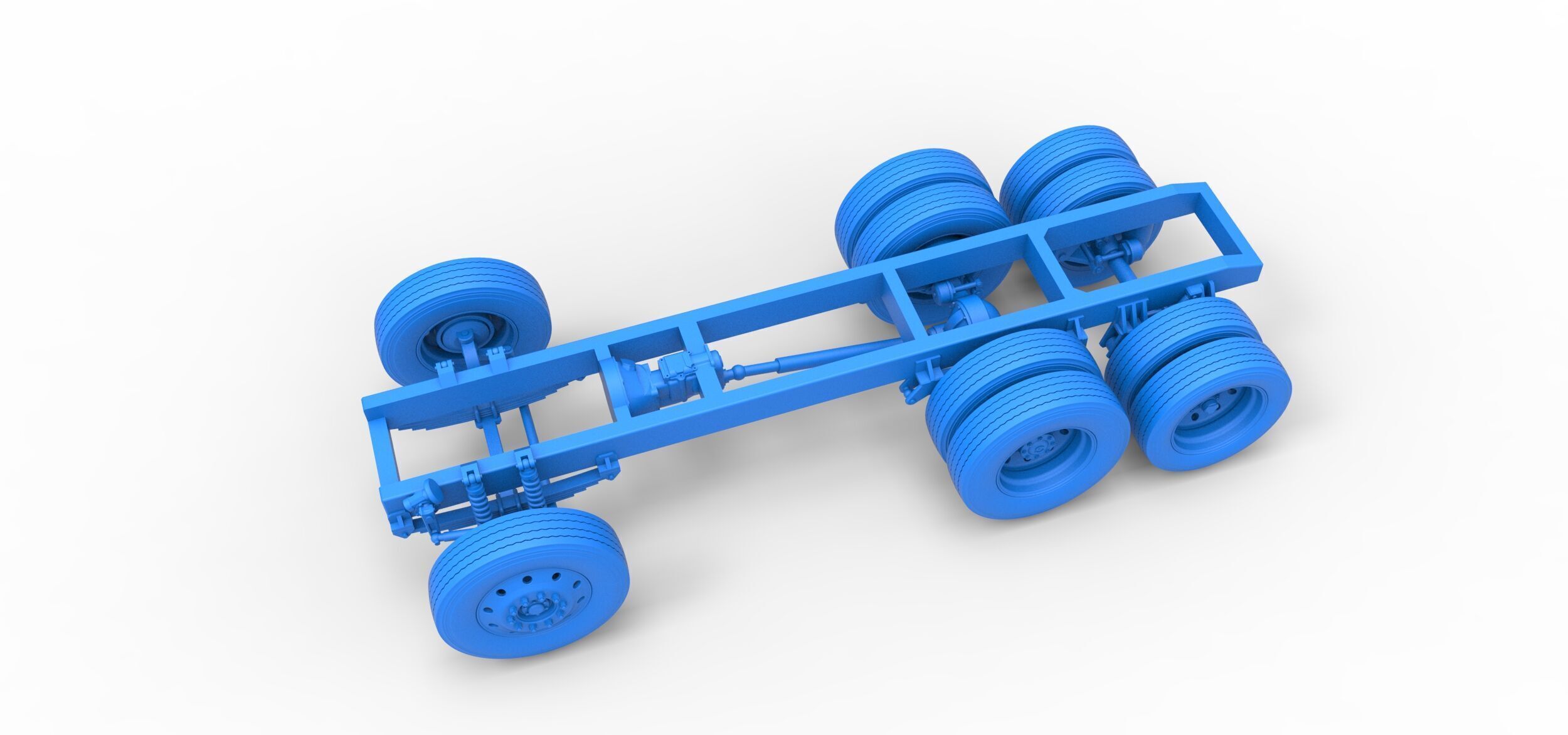 Chassis of Vintage GATR Racing Semi truck V3 Scale 1 to 25 3D print model_25