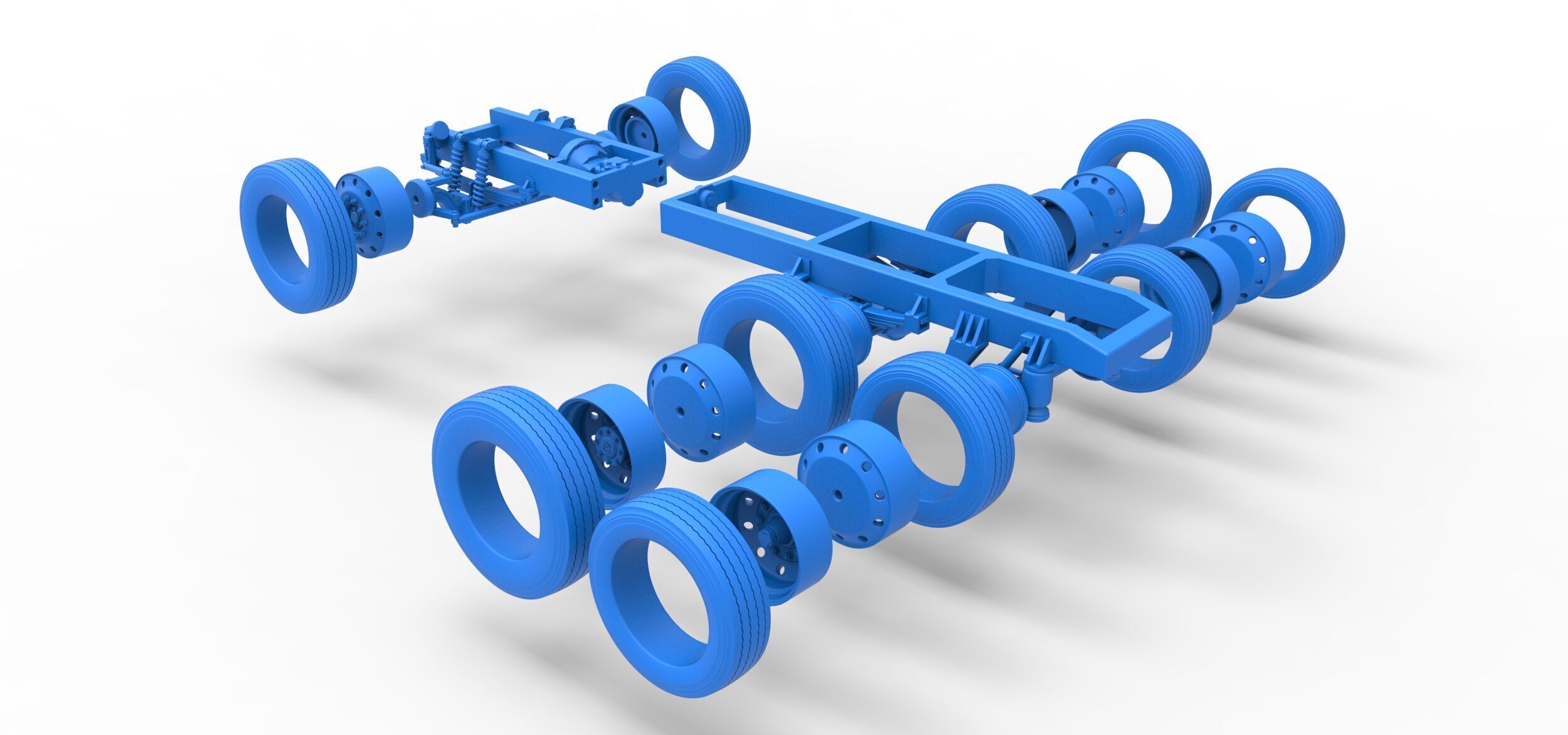 Chassis of Vintage GATR Racing Semi truck V3 Scale 1 to 25 3D print model_47