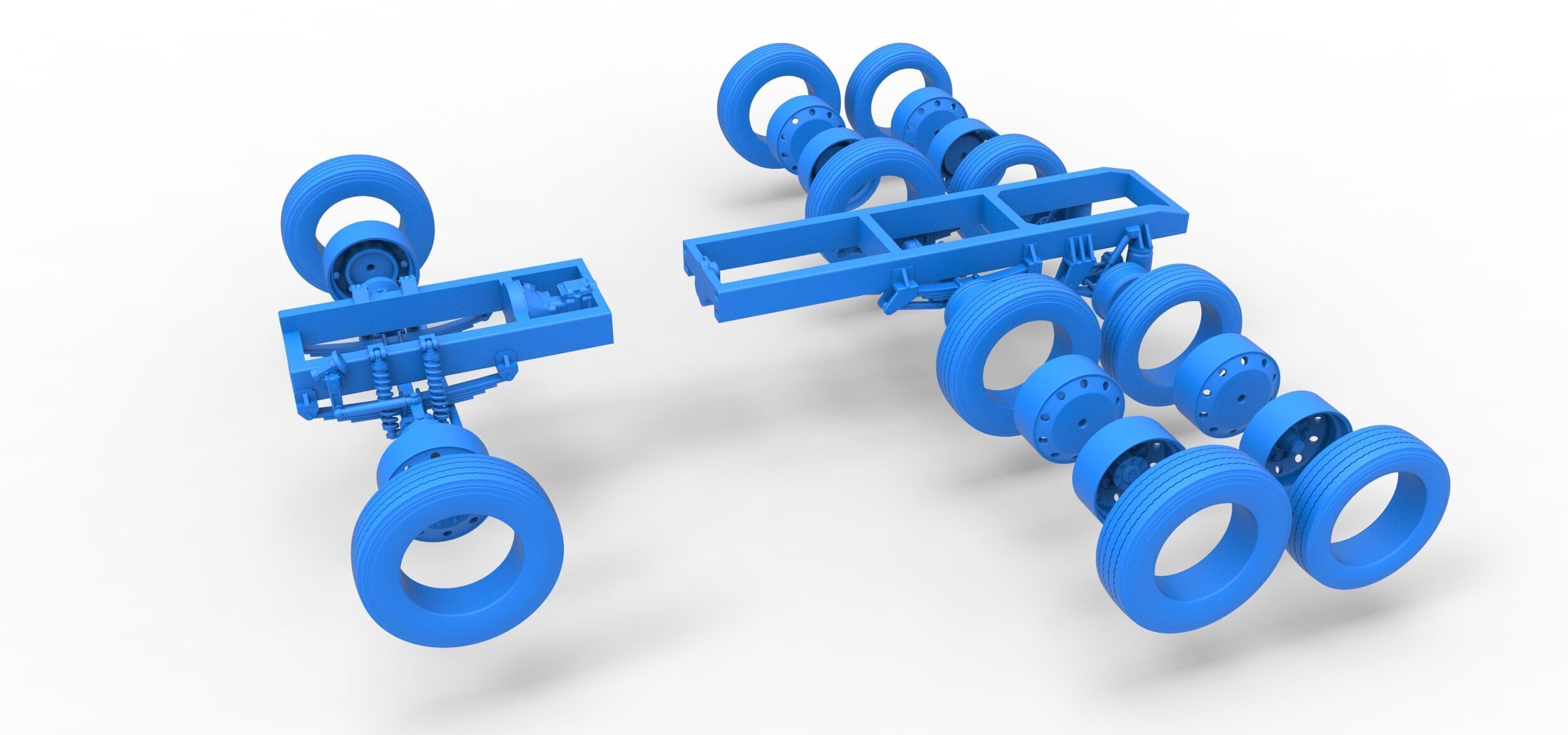 Chassis of Vintage GATR Racing Semi truck V3 Scale 1 to 25 3D print model_46