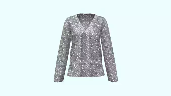 Girls V-Neck Tops In Low Poly Low-poly 3D model
