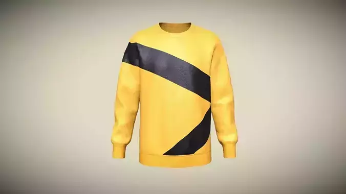 Mens Orange Sweatshirt In Low Poly 