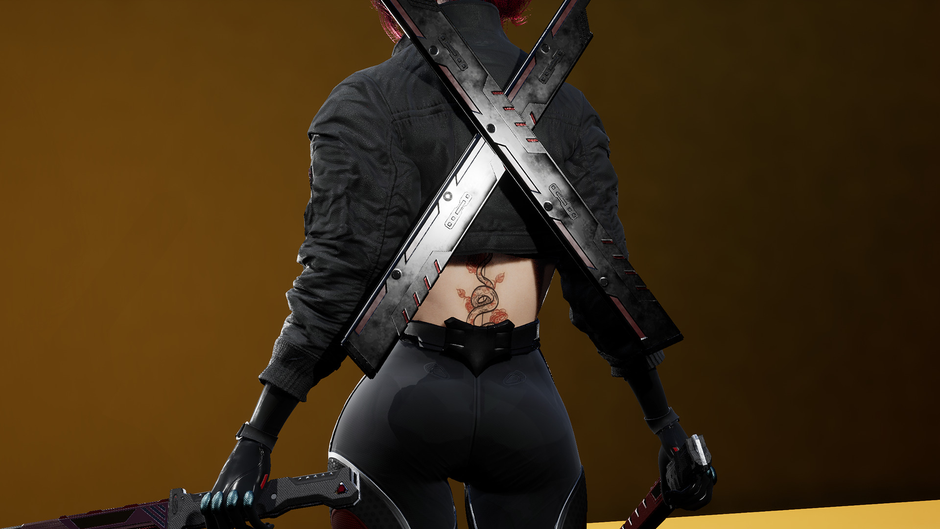 Scifi Assassin Girl Modular Low-poly 3D model_15