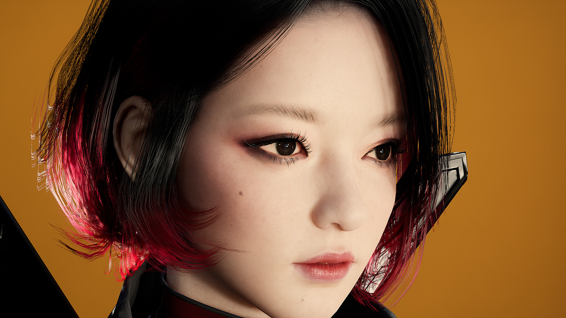 Scifi Assassin Girl Modular Low-poly 3D model_5