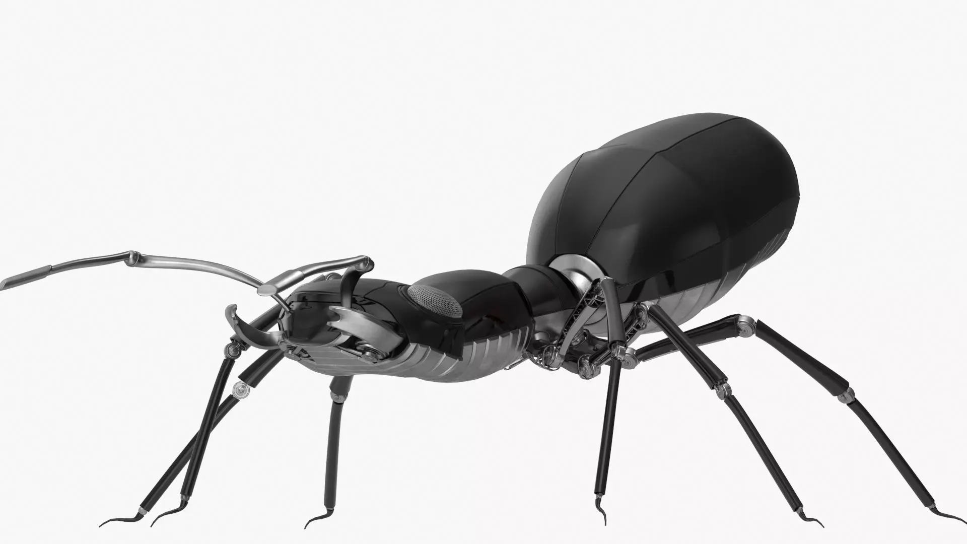 Black robot ant 3D model_0