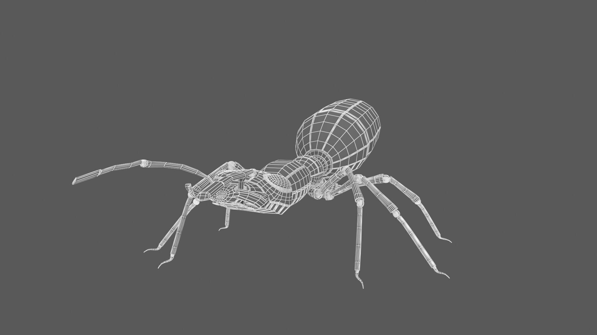 Black robot ant 3D model_12