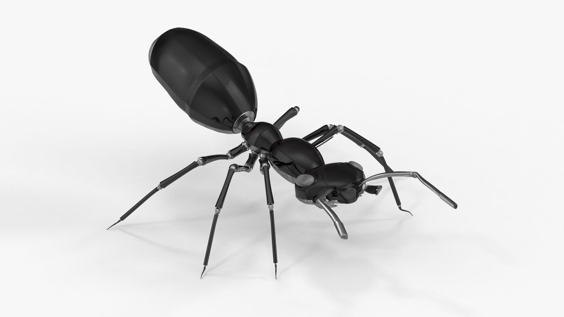 Black robot ant 3D model_2
