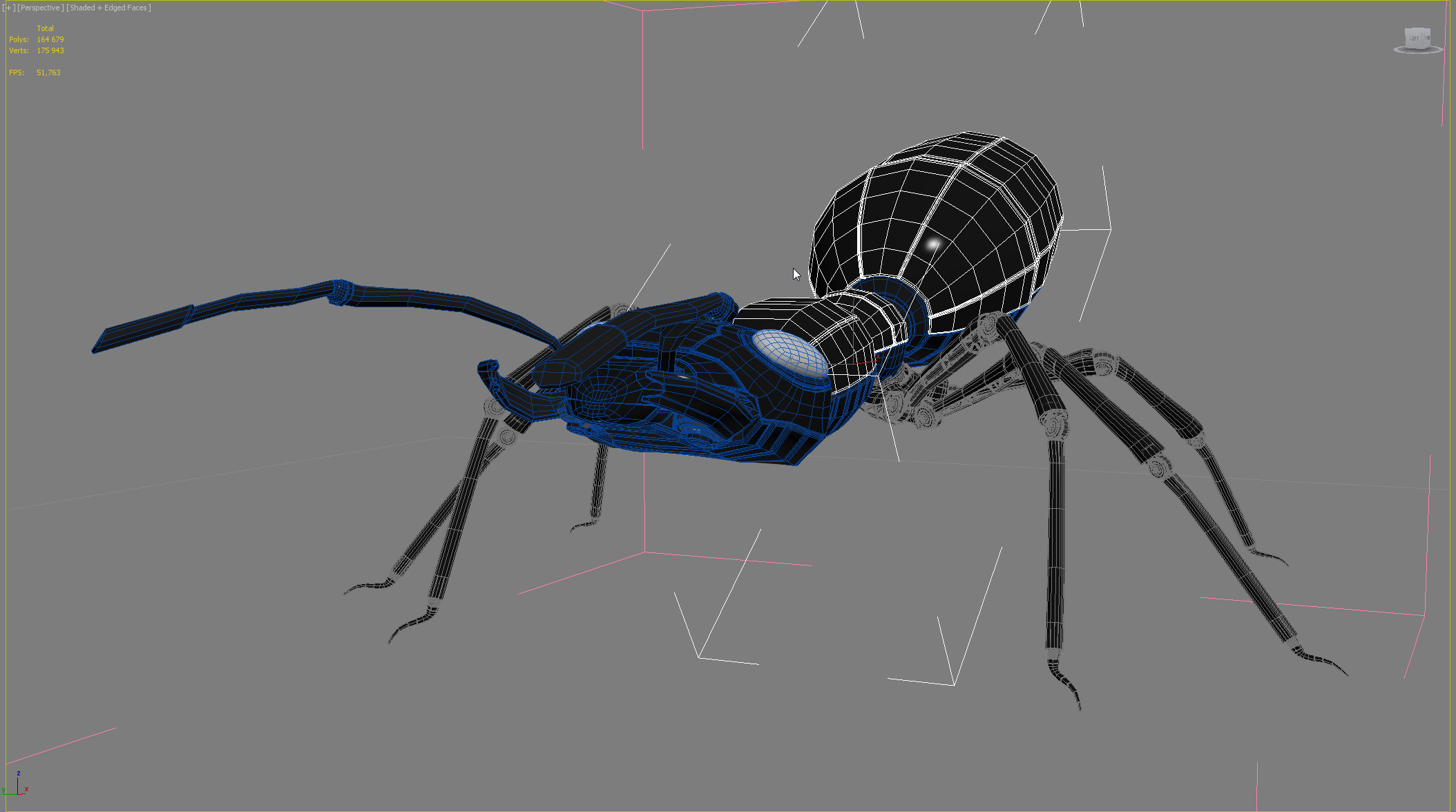 Black robot ant 3D model_10