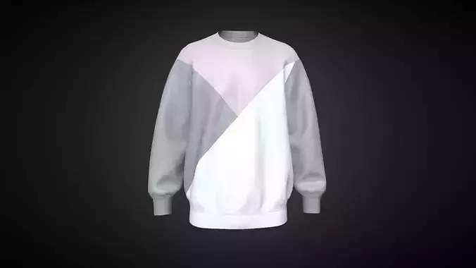 Mens Pink Sweatshirt In Low Poly