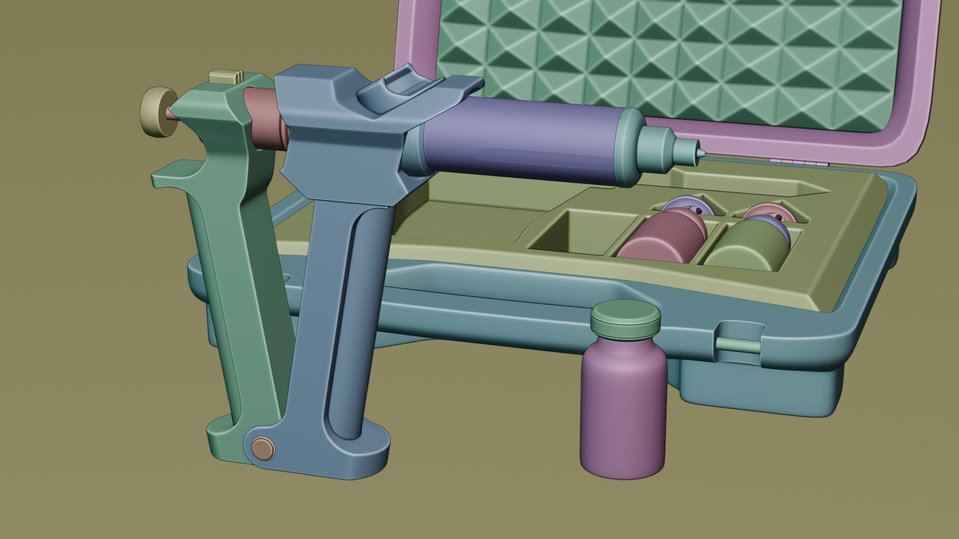 serum injection kit Low-poly 3D model_9
