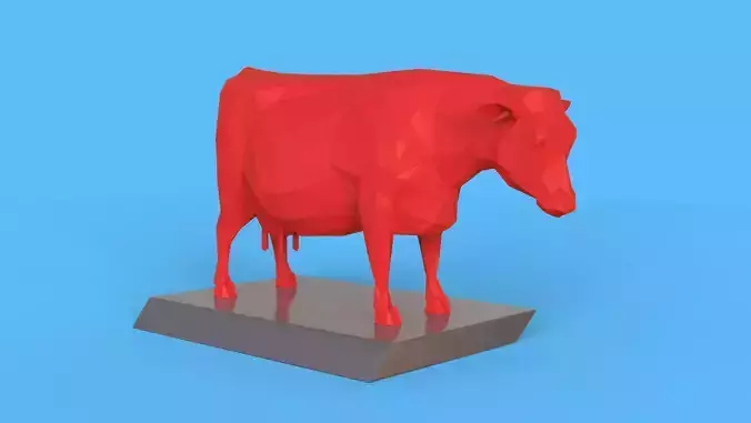 Low Poly Sculpture Cow
