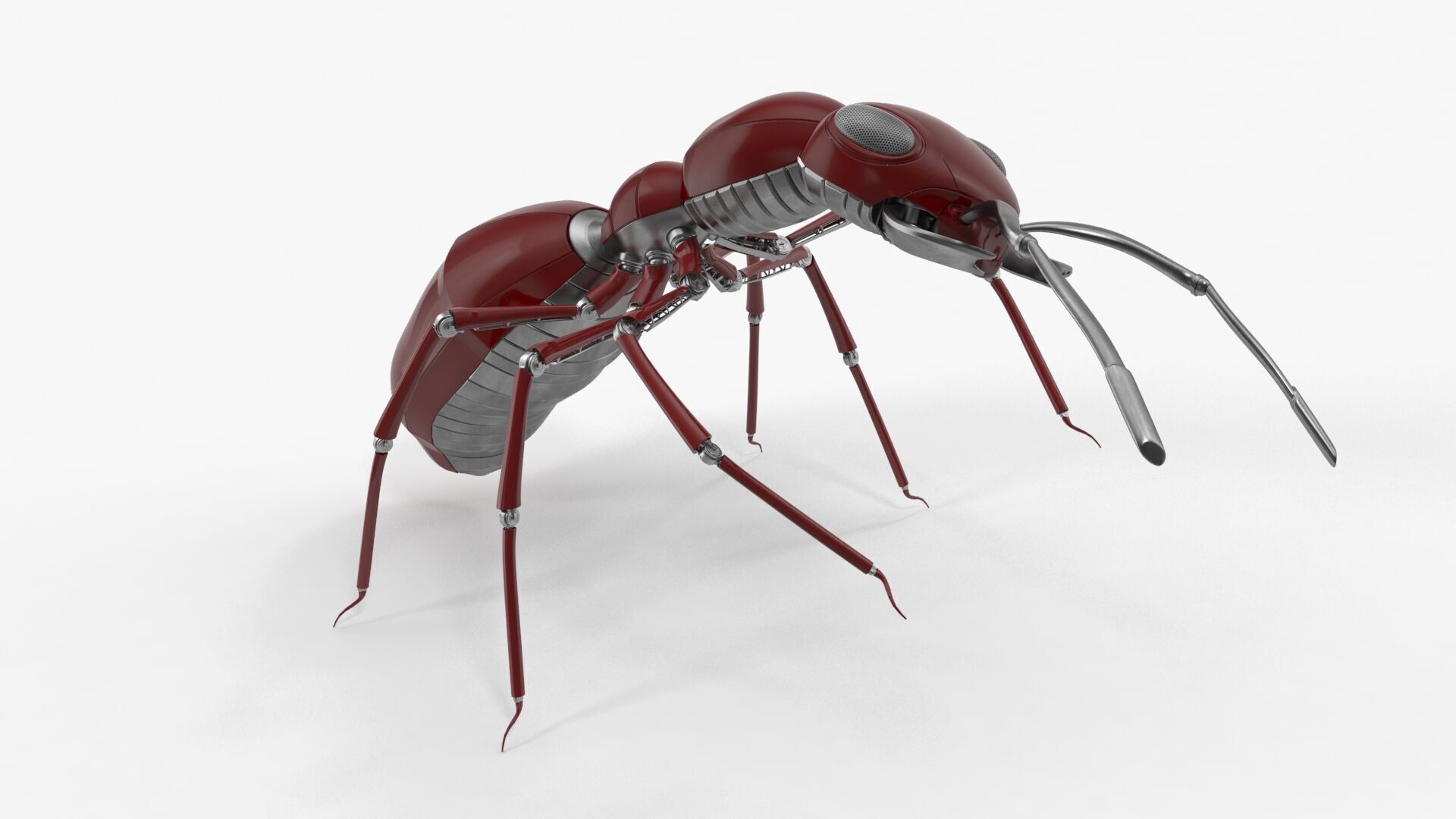 Red robot ant 3D model_2