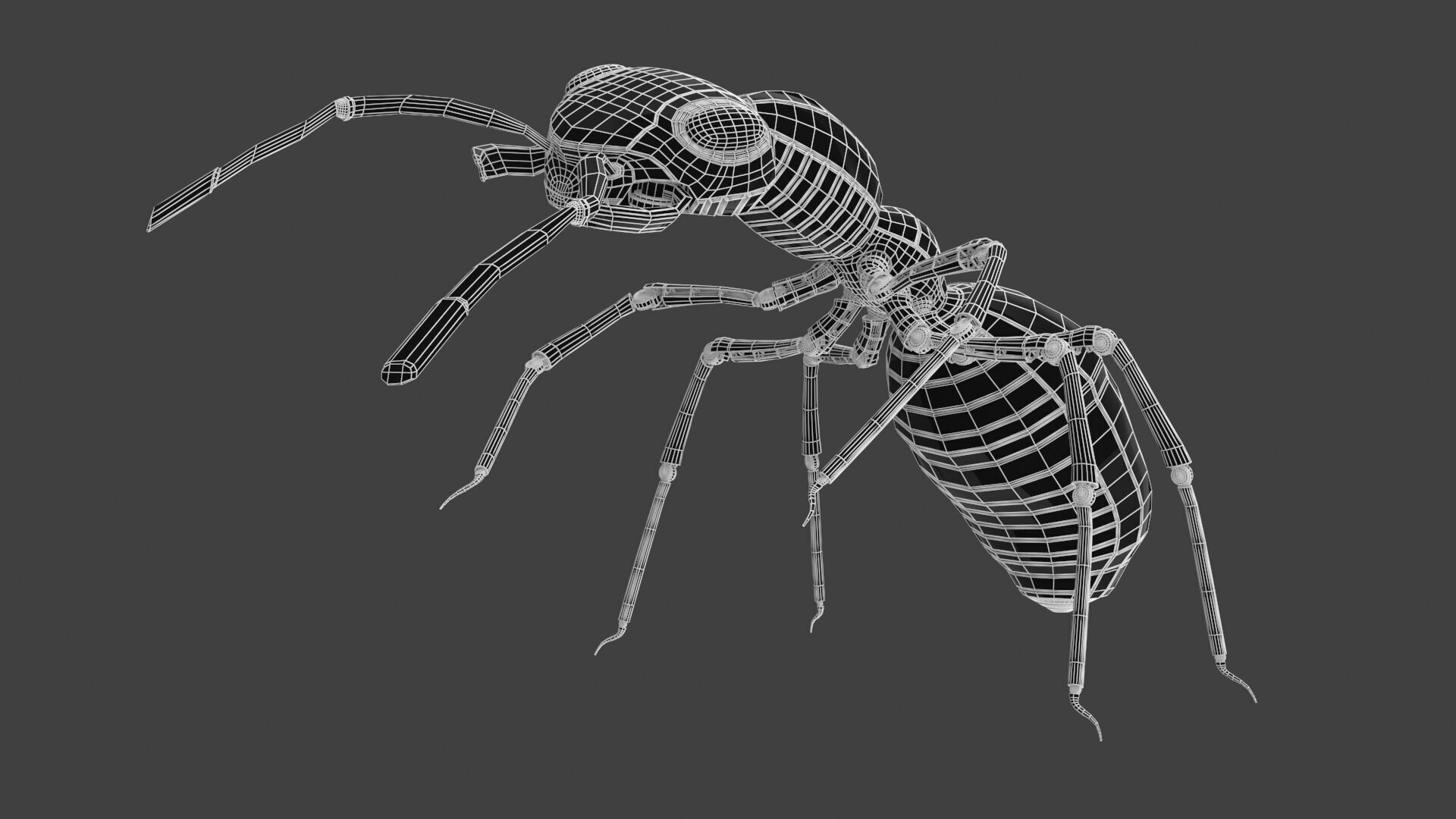 Red robot ant 3D model_10