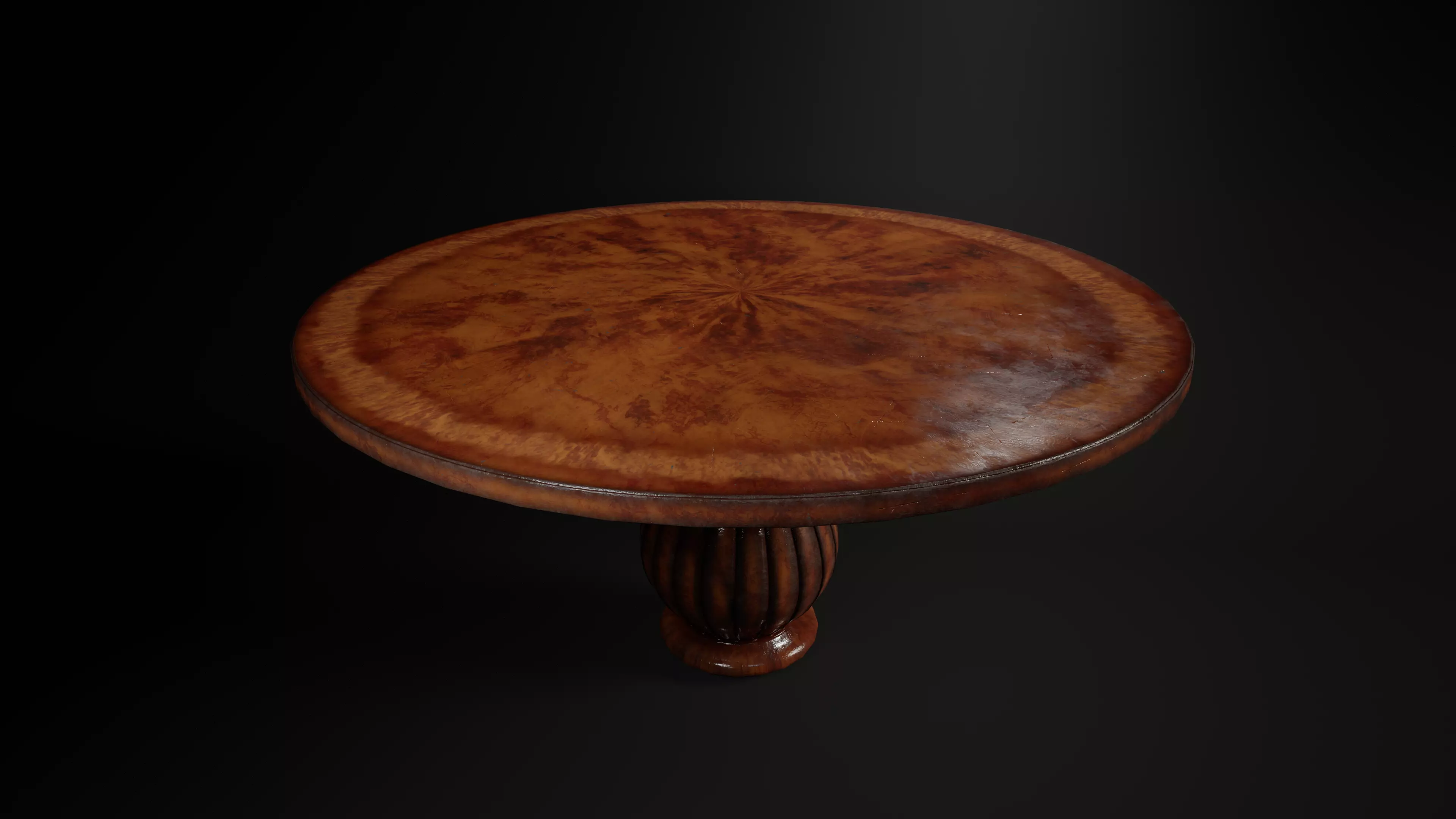Burl Wood Round Table - High-Quality Low-poly 3D model