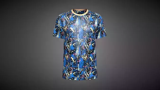 Mens Print T-Shirt In Low Poly