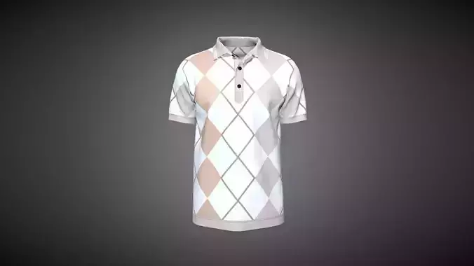 Mens Printed Polo Tops In Low Poly 