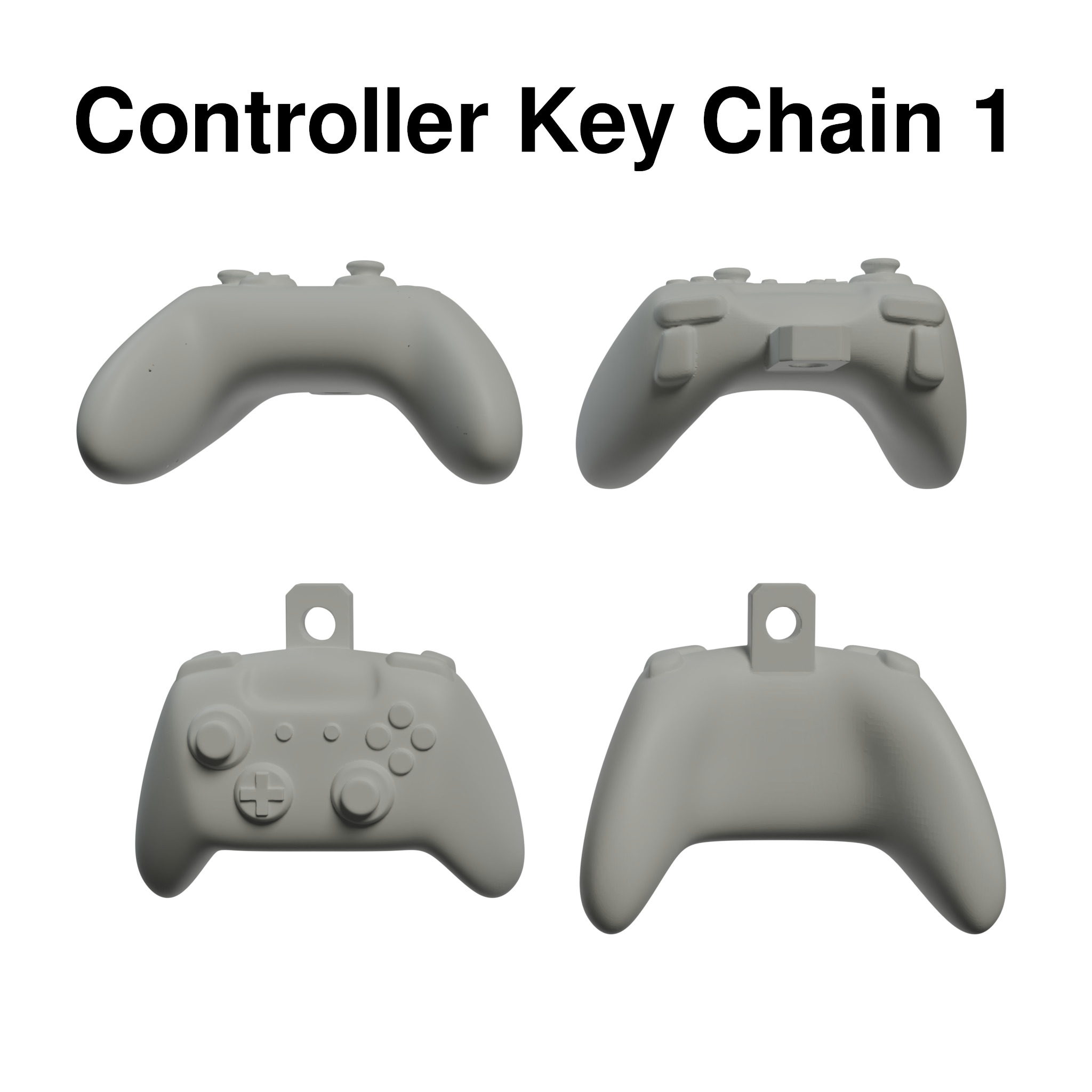 Controler Key Chain Pendants 3D print model_3