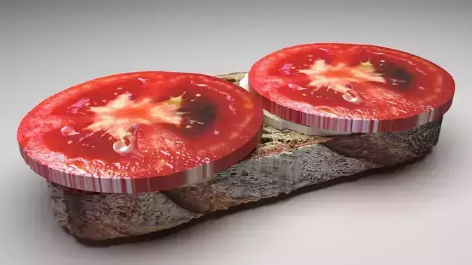  Sandwich With Tomatoes and Mozzarella Cheese 3D model
