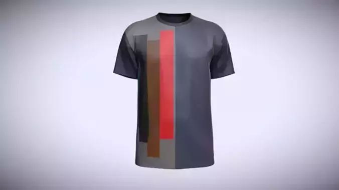 Mens Printed T-Shirt In Low Poly