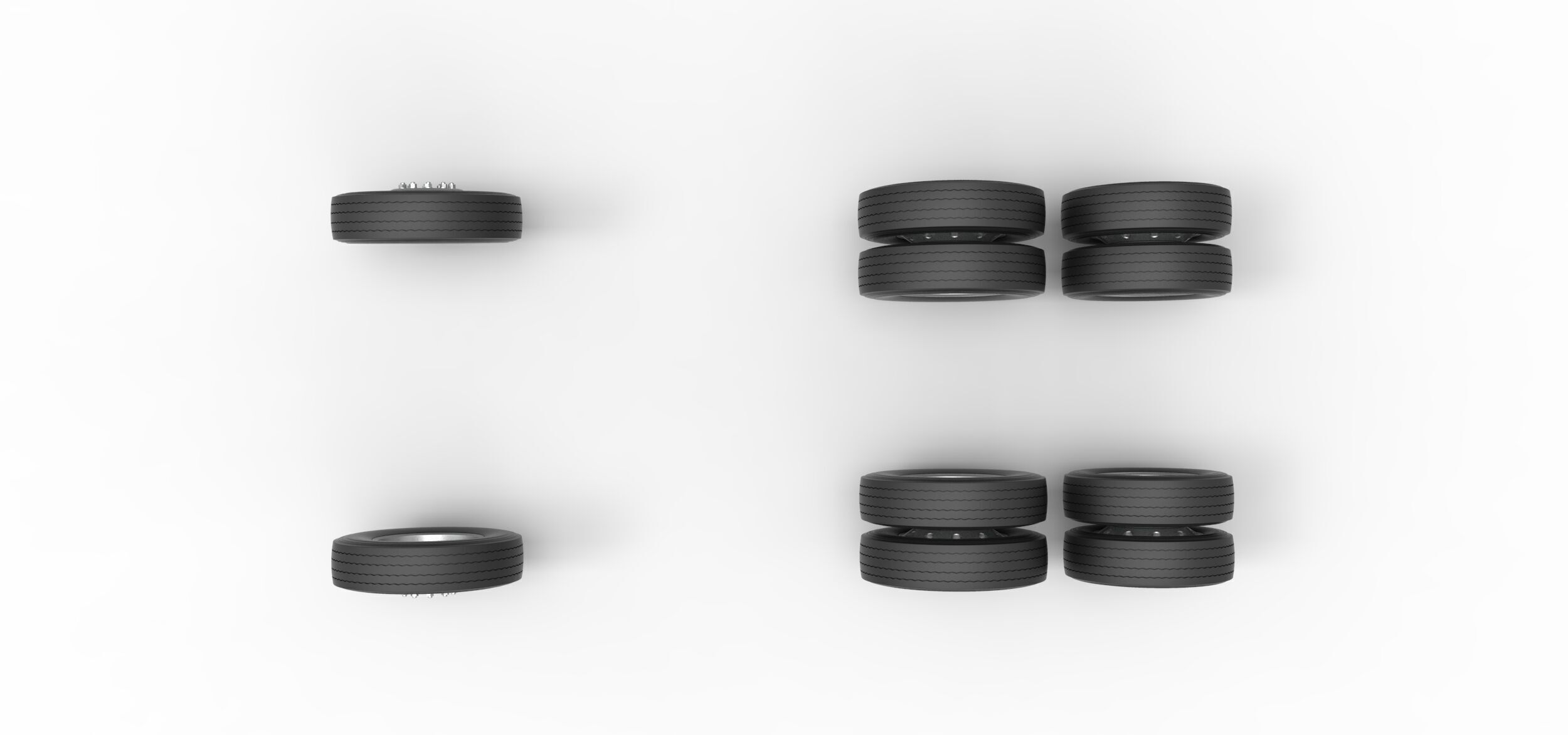 Wheel Set of Vintage GATR Racing Semi truck V3 Scale 1 to 25 3D print model_5