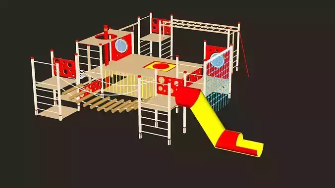 3D Metal Child Playpen 11 3D Model Low-poly 3D model