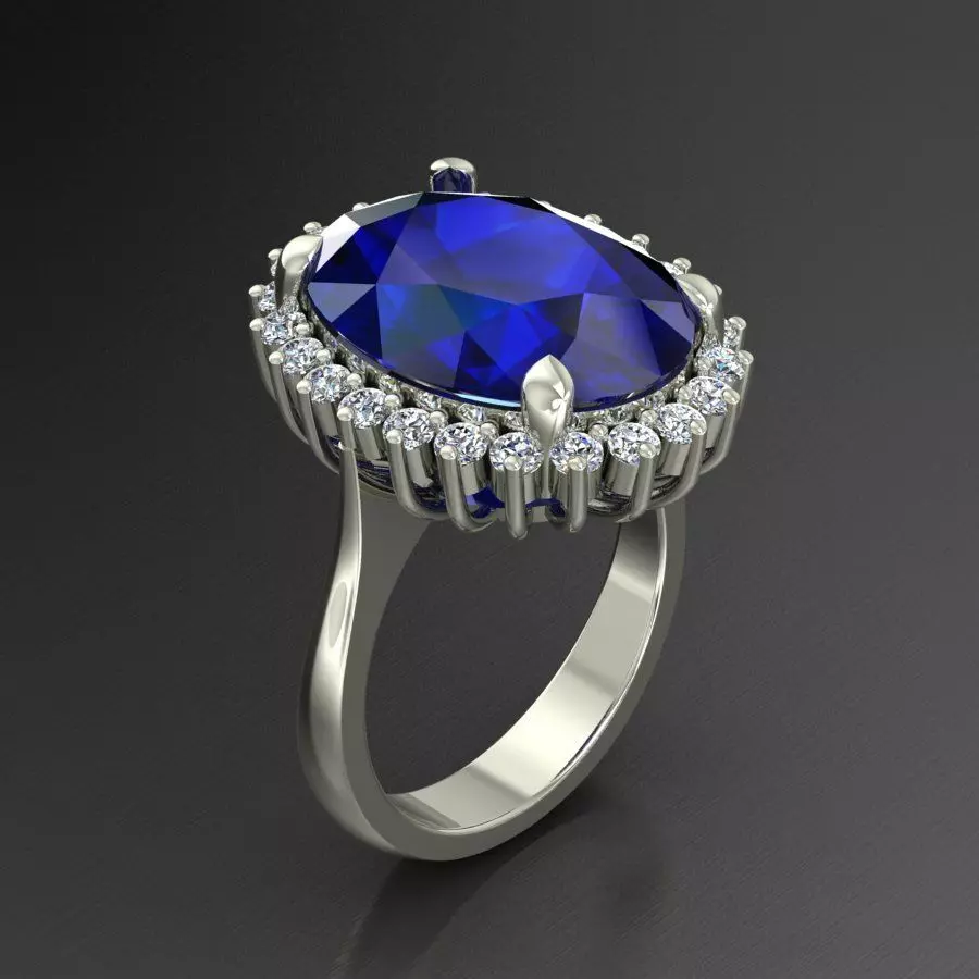 Oval Ring 3D print model_0