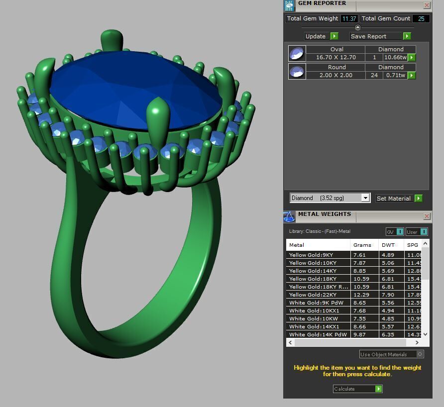 Oval Ring 3D print model_2