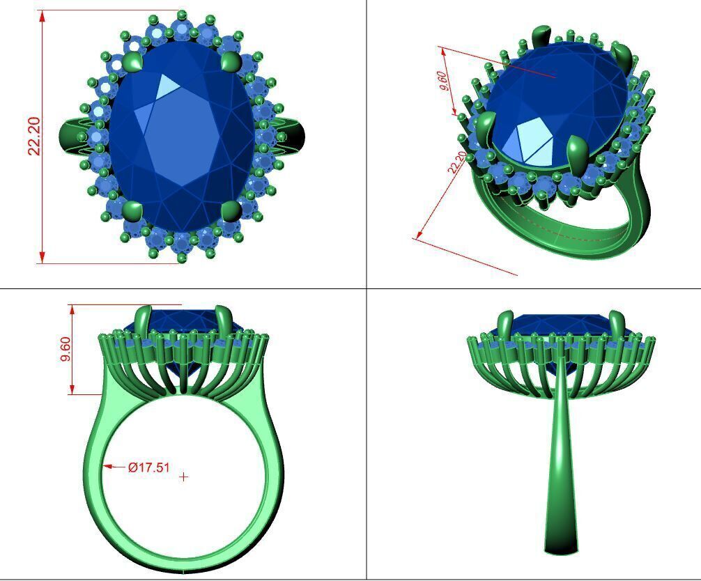 Oval Ring 3D print model_1