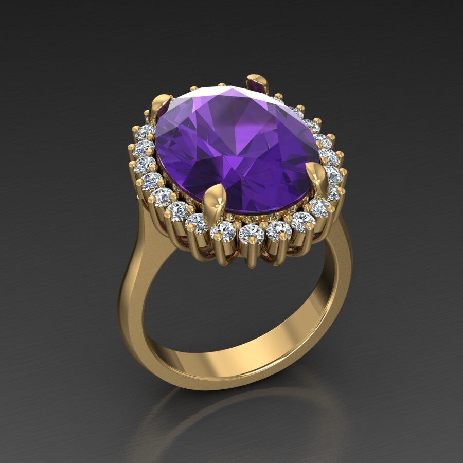 Oval Ring 3D print model_4